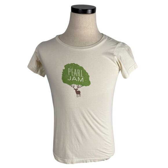 Pearl Jam Tour 2010 Organic Cotton T-Shirt Medium Womens Crew Neck Graphic Tee - Picture 1 of 9